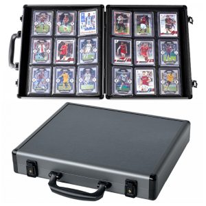 Álbum para Cartas Pokémon Azamou com Estojo Rígido Capacidade para 216 Toploaders e 9 Bolsos para Cards 8x10 cm - Cinza