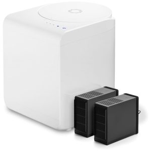 Composteira Elétrica de Cozinha 25L com Lâmina Tripla SHARKSDEN que Transforma Restos de Comida em Restos de Composto Seco e Fertilizante para plantas 110V Airthereal Revive R500 Branca