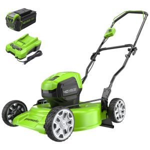 Cortador de Grama sem Fio Greenworks 40V com Motor Sem Escovas - Bateria 4.0Ah e Carregador