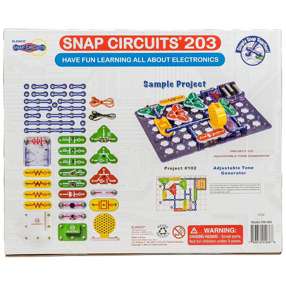 Snap Circuits 203 – Kit Educacional de Eletrônica com Mais de 200 Projetos para Crianças a Partir de 8 Anos - Imagem 4