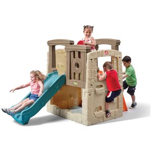 Playset Infantil Para Crianças de 2 a 6 Anos Com Escorregador Parede de Escalada e Estrutura de Plástico Resistente Fácil de Montar Step2