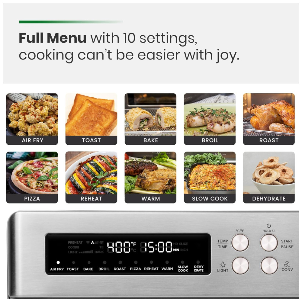 Forno de Convecção 10 em 1 248L com Livro de Receitas e Acabamento em Aço Inoxidável Escovado 110V 1750W VAL CUCINA Prata - Imagem 7