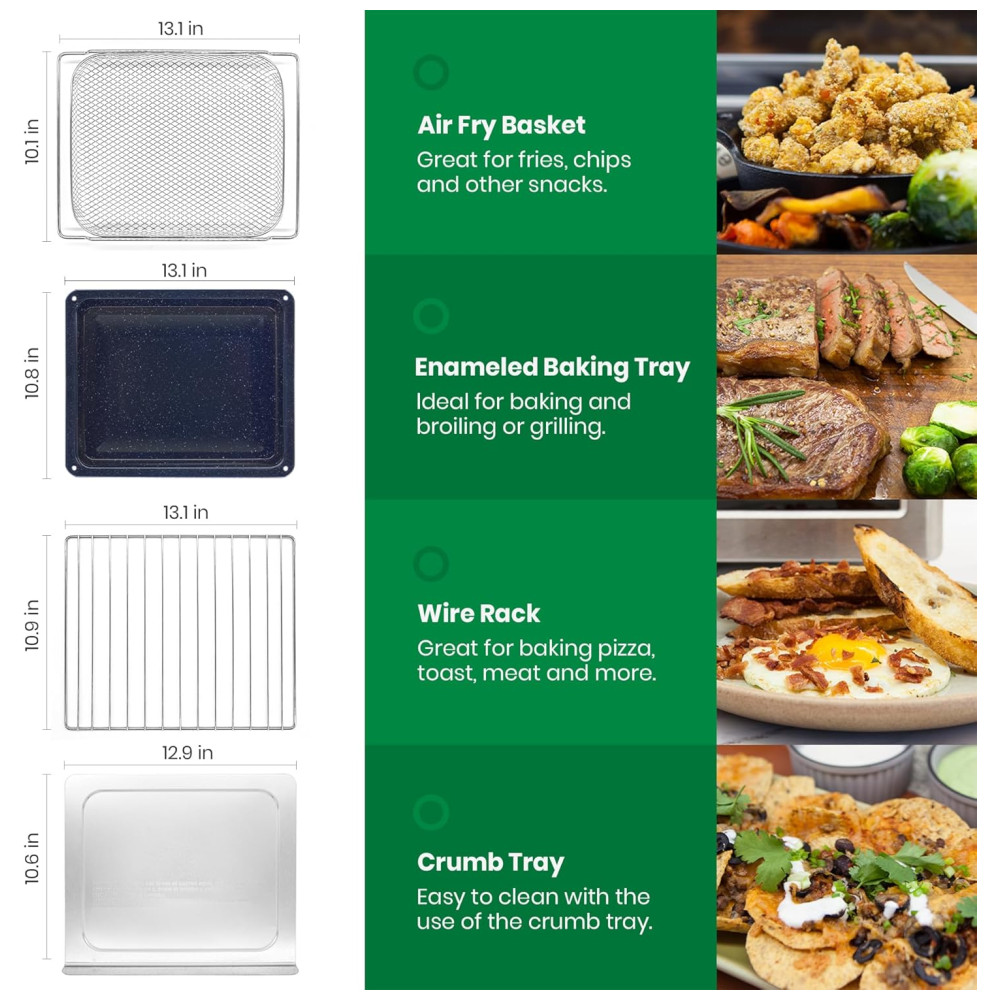 Forno de Convecção 10 em 1 248L com Livro de Receitas e Acabamento em Aço Inoxidável Escovado 110V 1750W VAL CUCINA Prata - Imagem 8