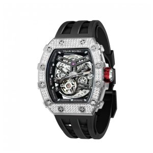 TSAR BOMBA Relógio Masculino Automático Luxo 50M à Prova d'Água Aço Inoxidável e Vidro de Safira - Design Único e Elegante