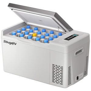 Geladeira Cooler Portátil Automotivo 20L com Controle de Temperatura 45W 12V BOUGERV Branco