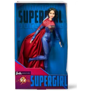 Boneca Barbie Supergirl Colecionável do Filme Flash com Capa Suporte de Boneca Incluído Azul