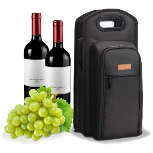 Bolsa Térmica Para Transporte de Vinhos até 9 Garrafas com Compartimentos para Talheres e Taças ALLCAMP OUTDOOR GEAR TWPB 36050A1AP Preto
