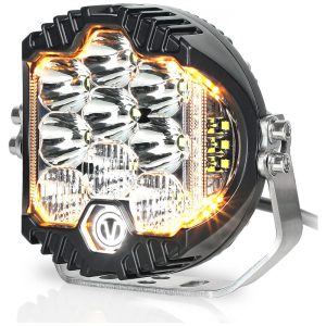 Farol de Milha LED Off Road com 5000 Lúmens e Luz Branca IP67 12V 50W 2Un XYY Preto