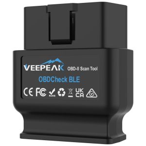 Scanner OBD II Bluetooth Veepeak OBDCheck BLE para Verificação de Códigos de Luz do Motor Diagnóstico Automotivo Bluetooth Duplo para iOS e Android