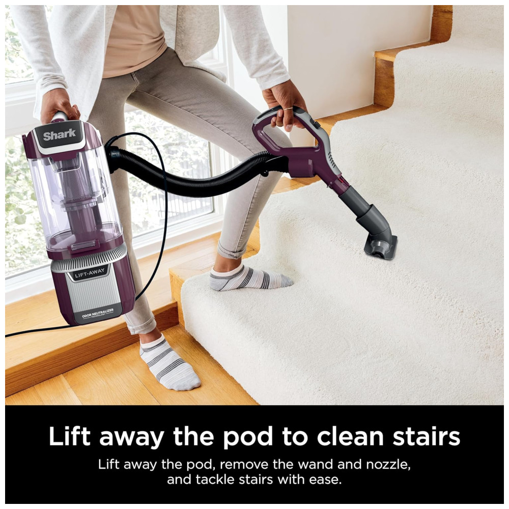Aspirador Vertical Shark LA702 Rotator Pet LiftAway ADV com Tecnologia DuoClean PowerFins HairPro e Neutralizador de Odores Roxo Vinho com Sistema de Sucção Avançado - Imagem 2
