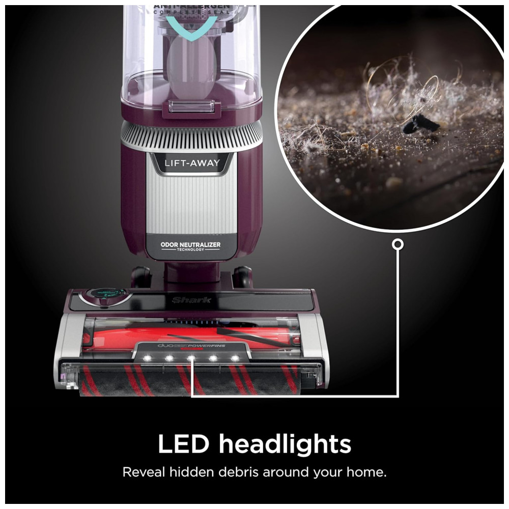 Aspirador Vertical Shark LA702 Rotator Pet LiftAway ADV com Tecnologia DuoClean PowerFins HairPro e Neutralizador de Odores Roxo Vinho com Sistema de Sucção Avançado - Imagem 10