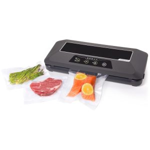 Seladora a Vácuo Elétrica Automática com Configurações Para Alimentos Úmidos ou Secos e Cortador de Sacos Embutido 110V 110W Presto 05622 FreshDaddy Preta
