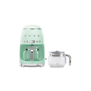 Cafeteira Gotejamento Retro Smeg – 10 xícaras Programável com Jarra Extra Verde Pastel DCF02 DCF12 – 120V