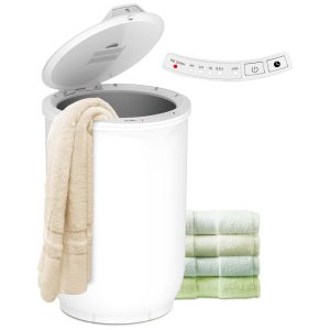 Aquecedor de Toalhas com Grande Capacidade Aquecimento Rápido com Timer Controle de um Botão e Trava de Segurança Ideal para Casa e SpaTrydow.