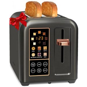 Torradeira Elétrica 2 Fatias com Tela LCD Digital e 4 Funções 110V 1350W SEEDEEM Cinza