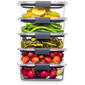 Potes para Alimentos 800 mL Retangular 5 Unidades RUBBERMAID 2053295 Cinza