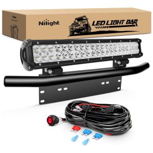 Barra LED Off Road Luz Branca para Caminhões SUV ATV E UTV IP67 12V 24V 126W 2Un Nilight Preto