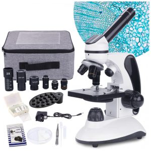 Microscópio Monocular 40X 2000X com Iluminação LED para Adultos com Estojo de Transporte BEBANG