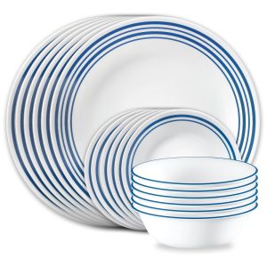 Aparelho de Jantar Corelle Vitrelle 18 Peças para Servir 6 Pessoas Resistente a RachadurasModelo Laila