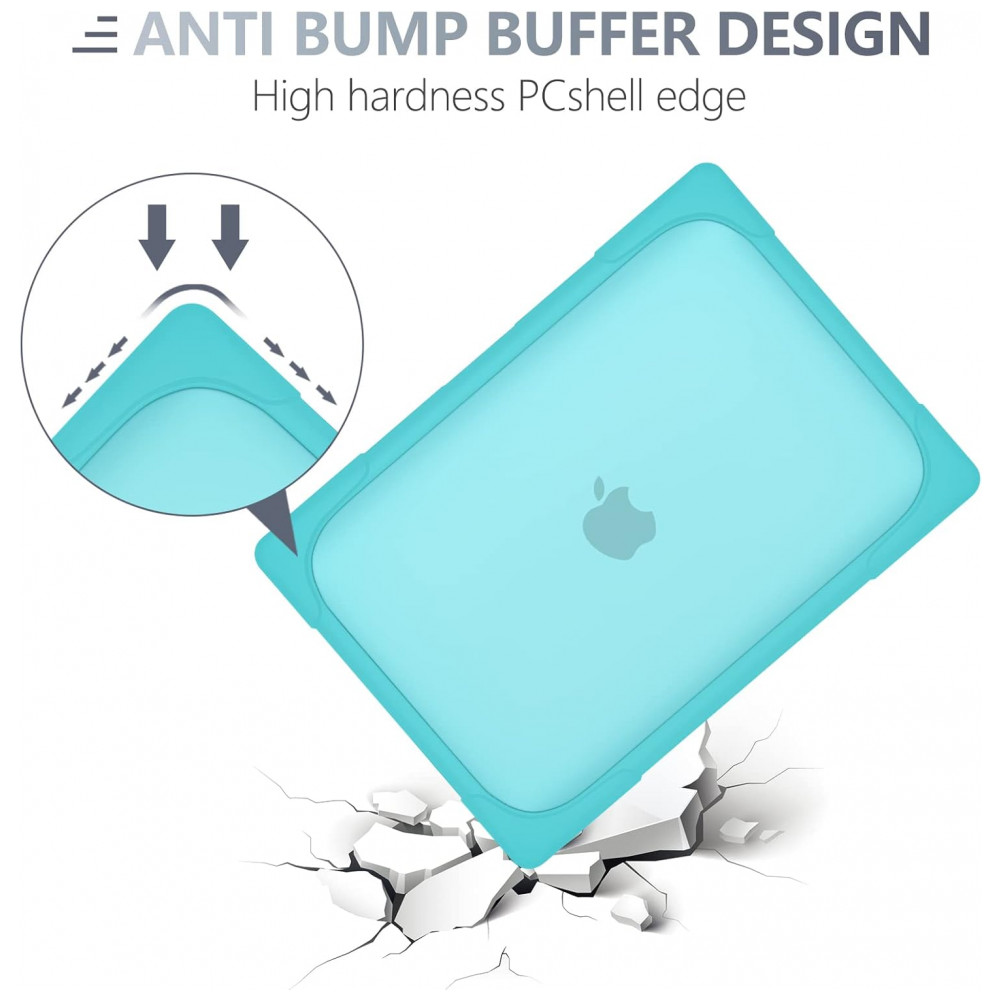 Capa Rígida Batianda MacBook Air 136" Azul Claro – Modelos A2681 A3113 A3240 com Suporte Dobrável e Proteção Completa - Imagem 4