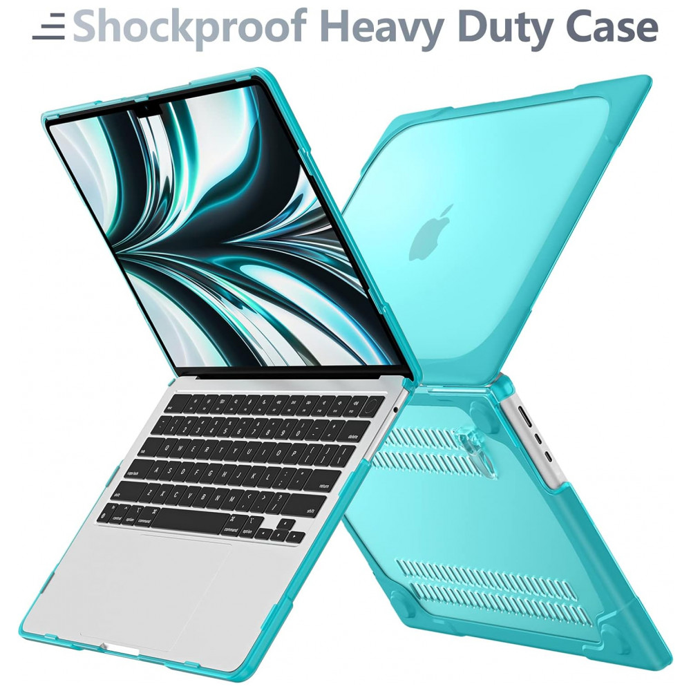 Capa Rígida Batianda MacBook Air 136" Azul Claro – Modelos A2681 A3113 A3240 com Suporte Dobrável e Proteção Completa - Imagem 6