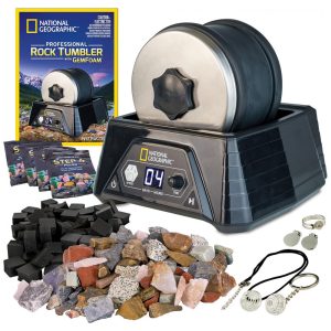 Kit Profissional de Polimento de Pedras Multicolor – Kit STEM de Geologia 3 Velocidades + Temporizador 9 Dias Presente Criativo National Geographic