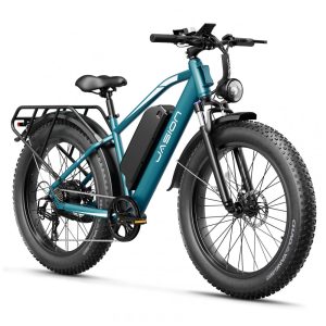 Bicicleta elétrica Jasion EB5 MAX azul pneus 26x4 motor até 2000W bateria 48V 15Ah 7 marchas suspensão dianteira e voltagem 110V