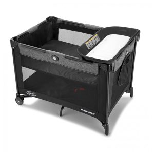 Berço Cercado Portátil com Trocador de Fraldas e Rodas Dobráveis Graco Preto