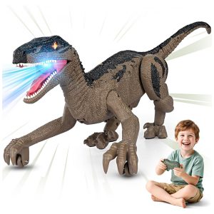 Brinquedo de Dinossauro para Crianças - Controle Remoto 2.4GHz com Andar Sons Realistas e Modo Demonstração - Rcfunkid