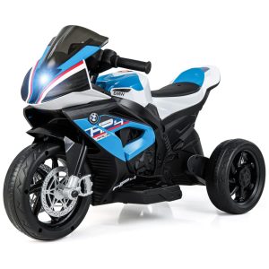 Moto Elétrica Infantil 1 Assento com 3 Rodas e Luz LED 12V HONEY JOY BMW Azul
