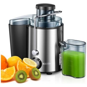 Juilist Centrífuga Nova Geração 400W 110V Boca 65mm 2 Velocidades Inox e Plástico Sistema Anti-gotejamento Prata