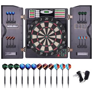 Jogo de Dardos Eletrônico com 12 Dardos 38 Modos de Jogo e 259 Variações de Pontuação para até 8 Jogadores WIN.MAX WMG08580-GX Preto