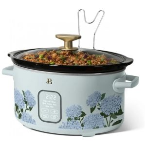 Panela elétrica cocção lenta digital 57L Beautiful Floral azul 110V