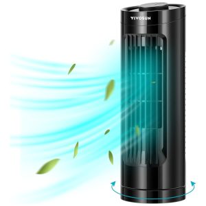 Ventilador de Mesa sem Lâmina com 3 Velocidades Oscilações de 70 Portátil e Compacto 110V VIVOSUN 13 Preto