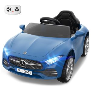 Carro Elétrico Infantil 12V com Controle Remoto e Reprodutor de Música Bluetooth - Velocidade Máxima de 5km/h - Presente para Meninos e Meninas AzulMiniature Motors