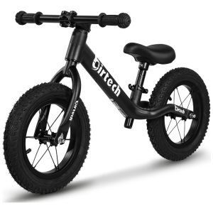 Bicicleta sem Pedal com Assento Ajustável e Pneus Pneumáticos para Crianças de 2 a 6 Anos Birtech Preta