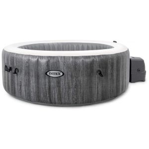 Spa inflável para 4 Pessoas com luz LED Multicolorida e 140 Jatos Calmantes Intex Cinza