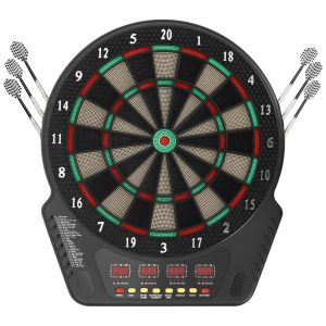 Jogo De Dardos Eletrônico com Pontas Suaves 27 Jogos com 243 Variações 6 Dardos Placa Digital com LED Colorido 16 jogadores.ZeStarDair