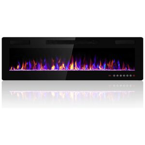 Lareira Elétrica de Embutir A45x127L com Controle Remoto e Temporizador 110V Electactic Preta