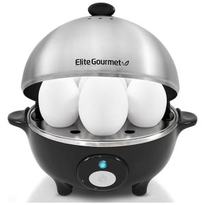 Cozedor de Ovos Elétrico até 7 Ovos Aço Inoxidável ELITE GOURMET EGC 508 Preto