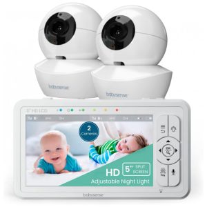 Babá Eletrônica Babysense com 2 Câmeras HD Luz Noturna Alcance de 292 Metros e Visão Noturna