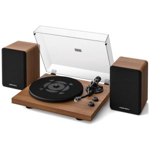 Toca-Discos SoulBox S1 com Alto-Falantes Estéreo Toca-Discos com Pré-amplificador Integrado Braço em Forma de S Qlearsoul