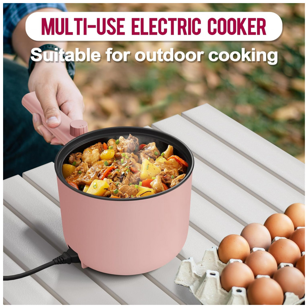 TopWit Hot Pot Elétrico 15L Rosa com Controle Duplo de Potência e Revestimento Antiaderente - Imagem 4