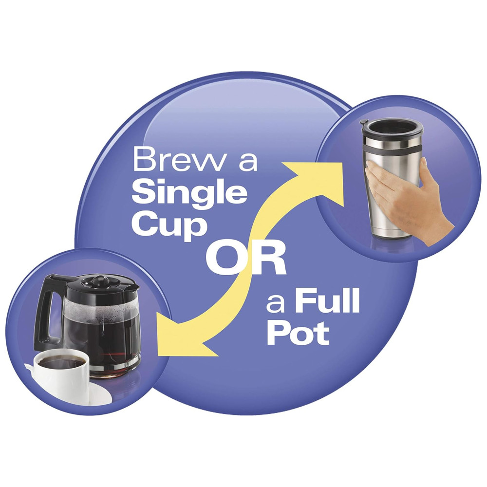 Cafeteira Elétrica Programável FlexBrew Programável Inclui Filtro Permanente 12 Xícaras HAMILTON BEACH 49950C Preto - Imagem 2