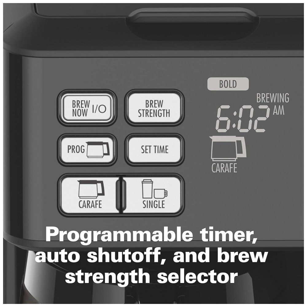 Cafeteira Elétrica Programável FlexBrew Programável Inclui Filtro Permanente 12 Xícaras HAMILTON BEACH 49950C Preto - Imagem 7