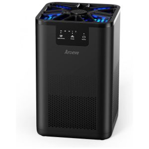 Purificador de Ar AROEVE MK06 Preto Aromaterapia Filtro HEPA 20 dB Compacto 20 m² 110V
