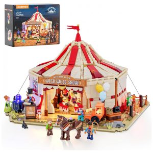 Circo Viajante Wild West Lumibricks Vermelho com 7 LEDs 1962 Peças Estrutura Modular Big Top 16+ Anos