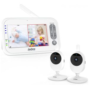 Babá Eletrônica JouSecu com Monitor LCD 2 Câmeras Visão Noturna Detecção de Choro e Áudio de 2 Vias
