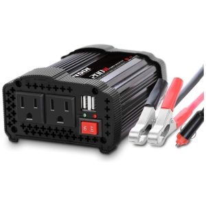 Inversor de Potência 200W 12V Para AC 2 Tomadas USB 110v NDDI Preto