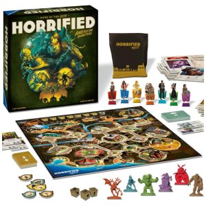 Jogo de Tabuleiro Estratégico Ravensburger Horrified American Monsters - Aventura Clássica com Criaturas Míticas - Para Noites Divertidas em Família!